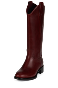 AIRISH Jeffrey Campbell Knee-High Block Heeled Boot Dark Red
_hover