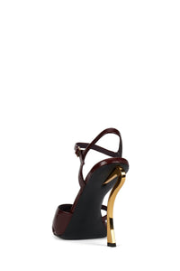 ALINEA Heeled Sandal Wine Crinkle Gold