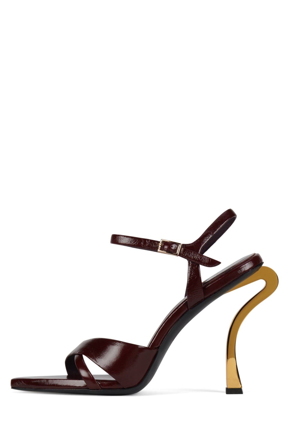 ALINEA Heeled Sandal Wine Crinkle Gold