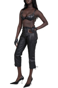 ALL-ACCESS PANTS Jeffrey Campbell Corseted Leather Pants Black
_hover