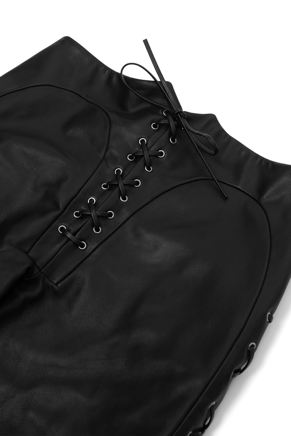 ALL-ACCESS PANTS Jeffrey Campbell Corseted Leather Pants Black