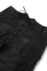 ALL-ACCESS PANTS Jeffrey Campbell Corseted Leather Pants Black