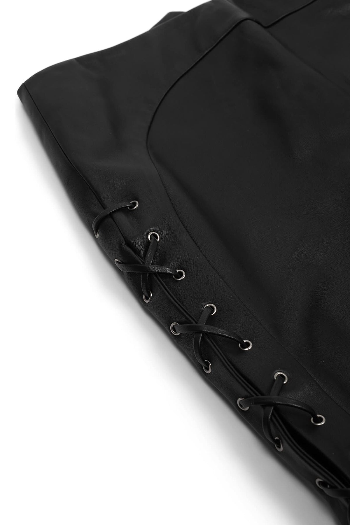 ALL-ACCESS PANTS Jeffrey Campbell Corseted Leather Pants Black