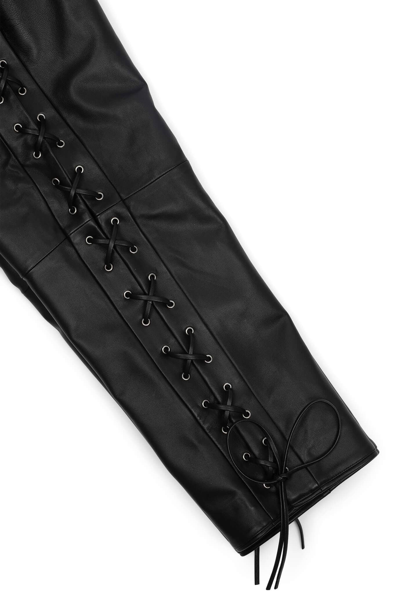 ALL-ACCESS PANTS Jeffrey Campbell Corseted Leather Pants