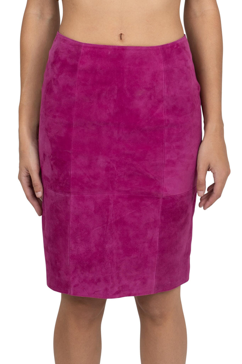AMALIE Jeffrey Campbell Pencil Skirt Fuchsia Suede
