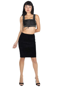 AMALIE Jeffrey Campbell Pencil Skirt Black Suede main