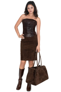 AMALIE SKIRT Skirt brown suede YYH main