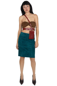 AMALIE Jeffrey Campbell Pencil Skirt Turquoise Suede main