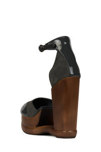 AMERIE Jeffrey Campbell Wedge Pump Grey Suede Combo