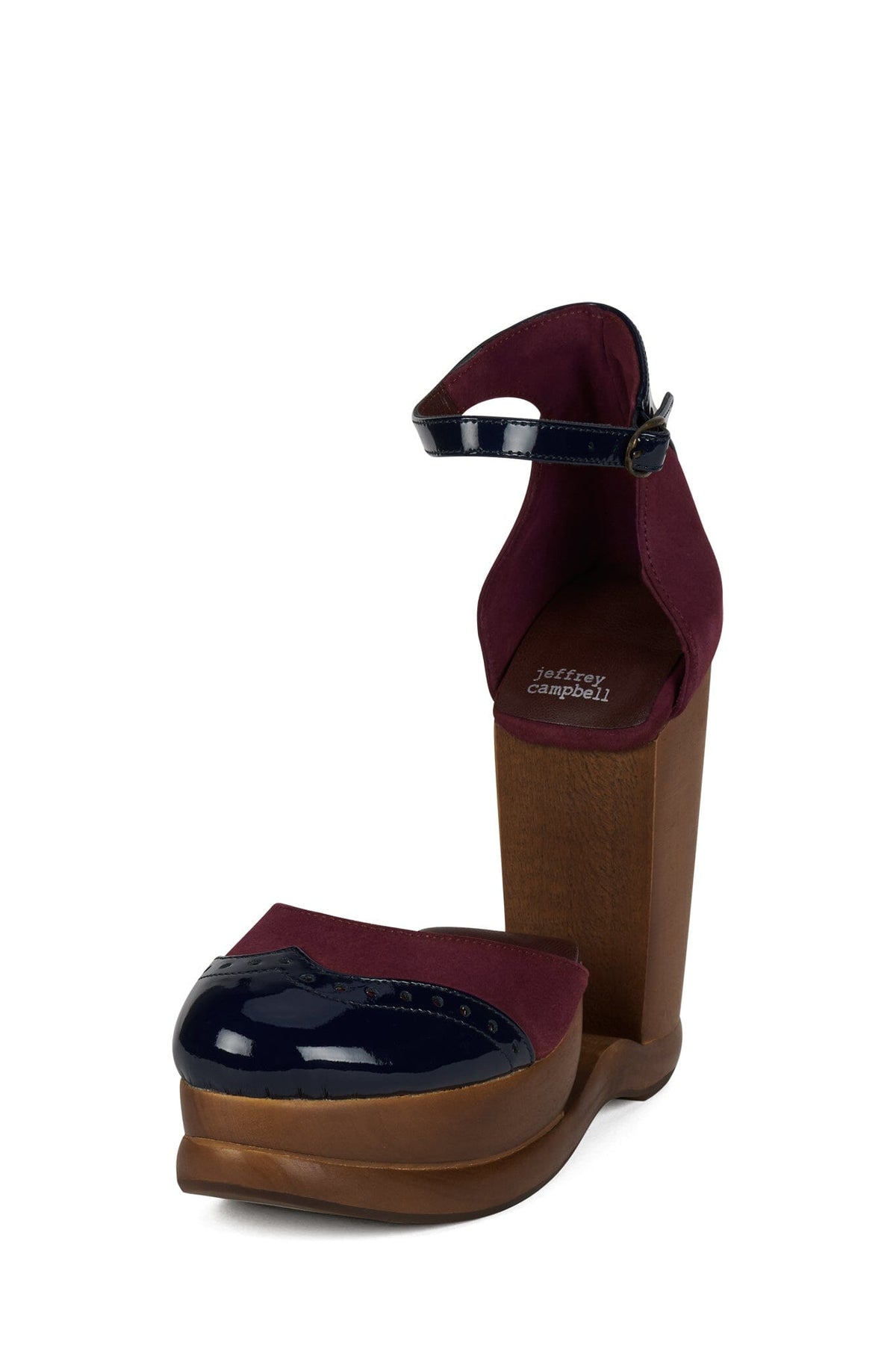 AMERIE Jeffrey Campbell Wedge Pump Wine Suede Combo
_hover