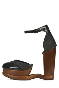 AMERIE Jeffrey Campbell Wedge Pump Grey Suede Combo