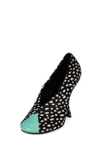AMUSING-F Jeffrey Campbell Pump Black White Dot Teal _hover