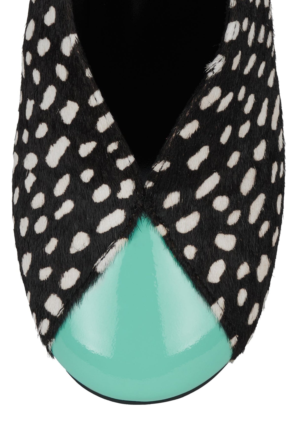 AMUSING-F Jeffrey Campbell Pump Black White Dot Teal