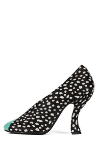 AMUSING-F Jeffrey Campbell Pump Black White Dot Teal