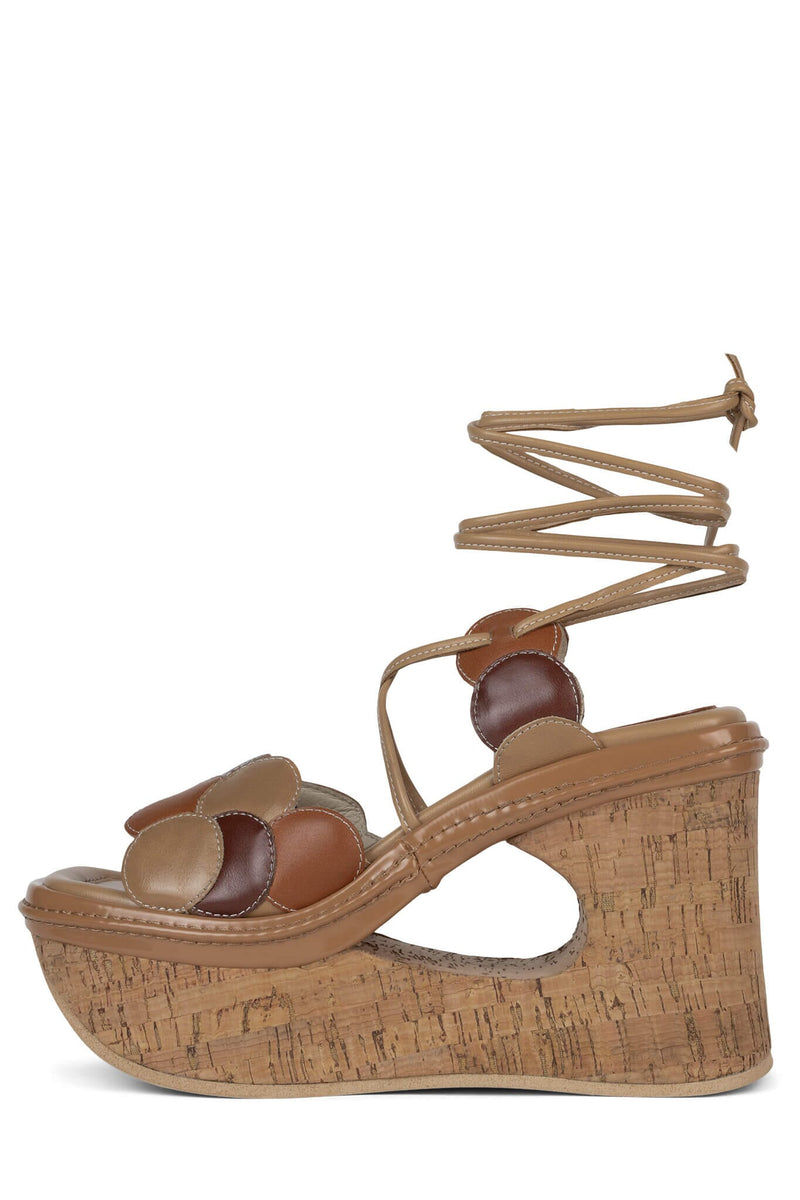 ANKHA Platform Sandal Cork Wedge Natural Multi 