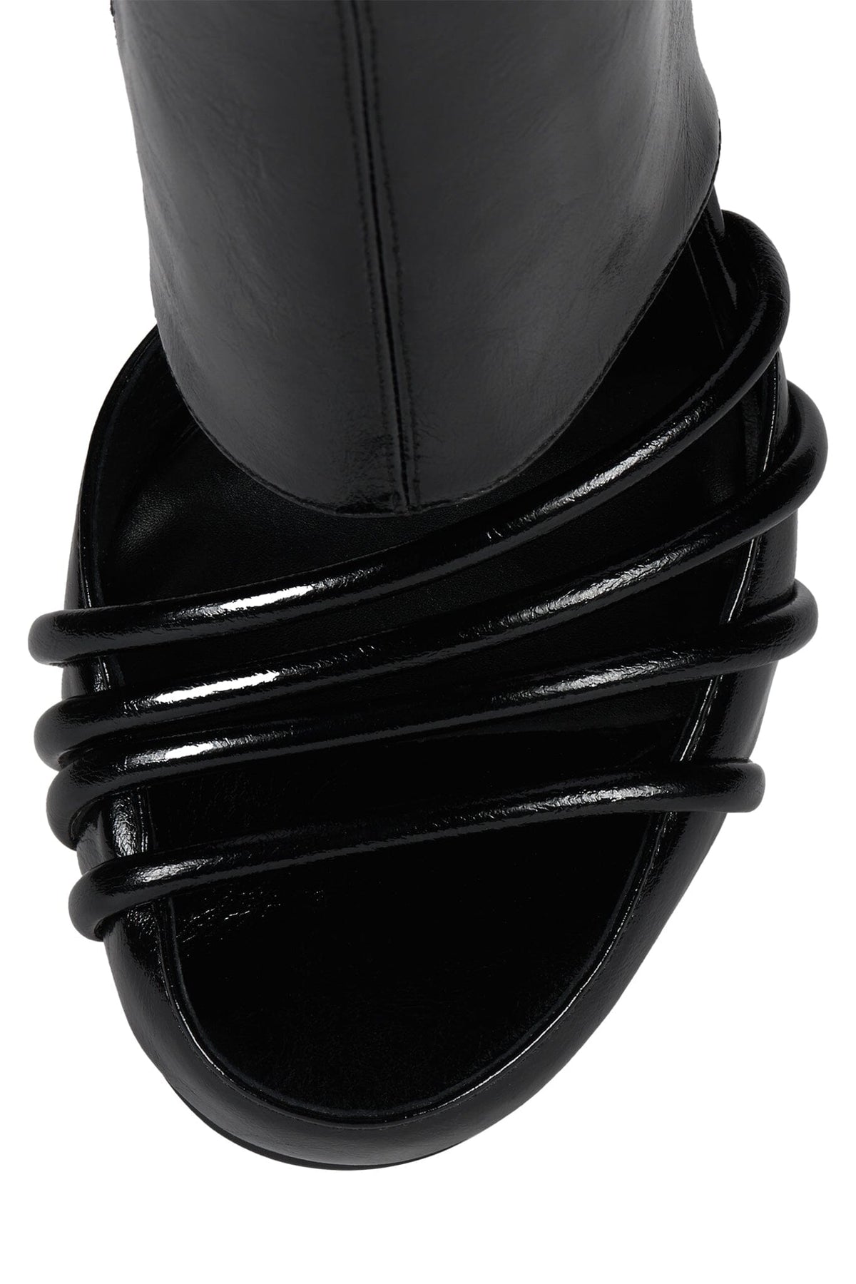 ANORA Stiletto Boot Black Crinkle