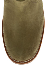 APPALACHIA Jeffrey Campbell Knee-High Boot Olive Suede Natural Stack 