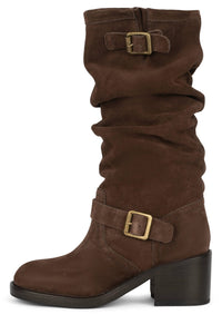 APPALACHIA Jeffrey Campbell Knee-High Boot Brown Suede