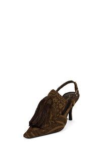 APPLIQUE Jeffrey Campbell Slingback Pump Brown Tapestry
_hover