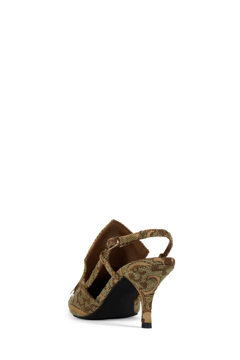 APPLIQUE Jeffrey Campbell Slingback Pump Tan Tapestry