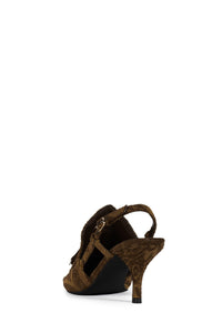 APPLIQUE Jeffrey Campbell Slingback Pump Brown Tapestry