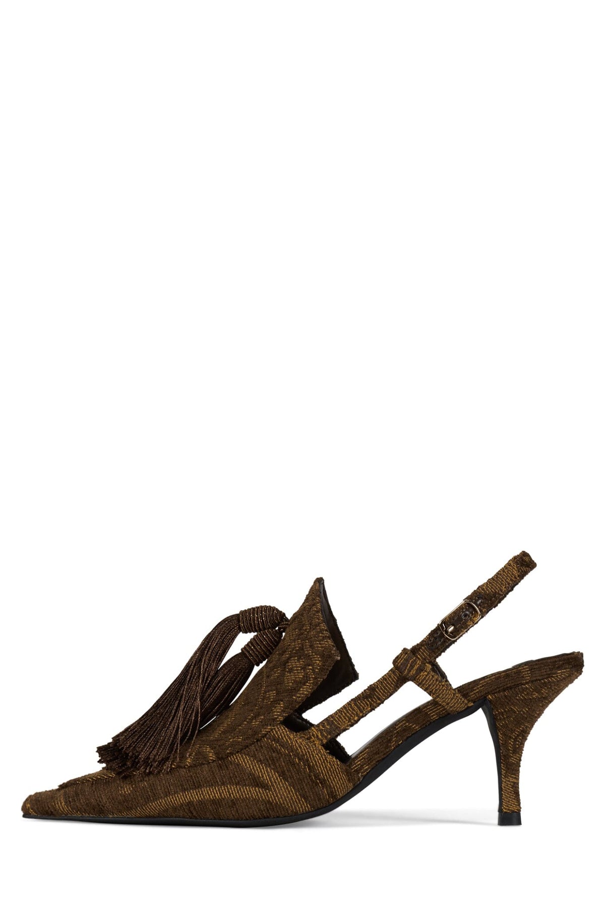 APPLIQUE Jeffrey Campbell Slingback Pump Brown Tapestry