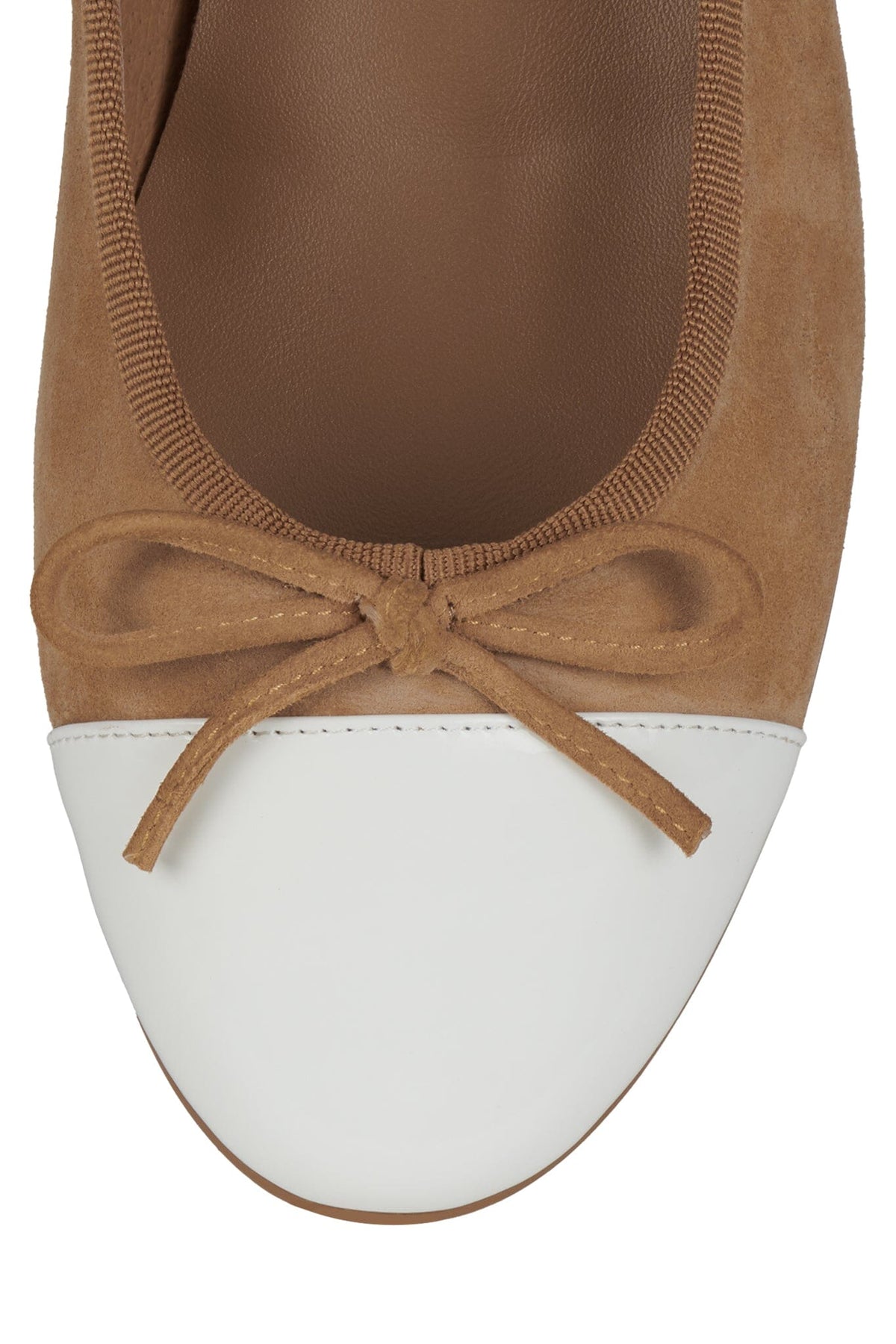 ARABESQUE Jeffrey Campbell Flat Tan Suede White Combo