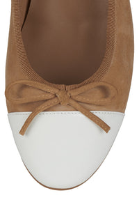 ARABESQUE Jeffrey Campbell Flat Tan Suede White Combo