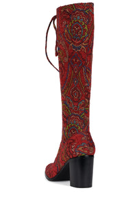 ARCHILLE-K Jeffrey Campbell Heeled Boot Red Tapestry