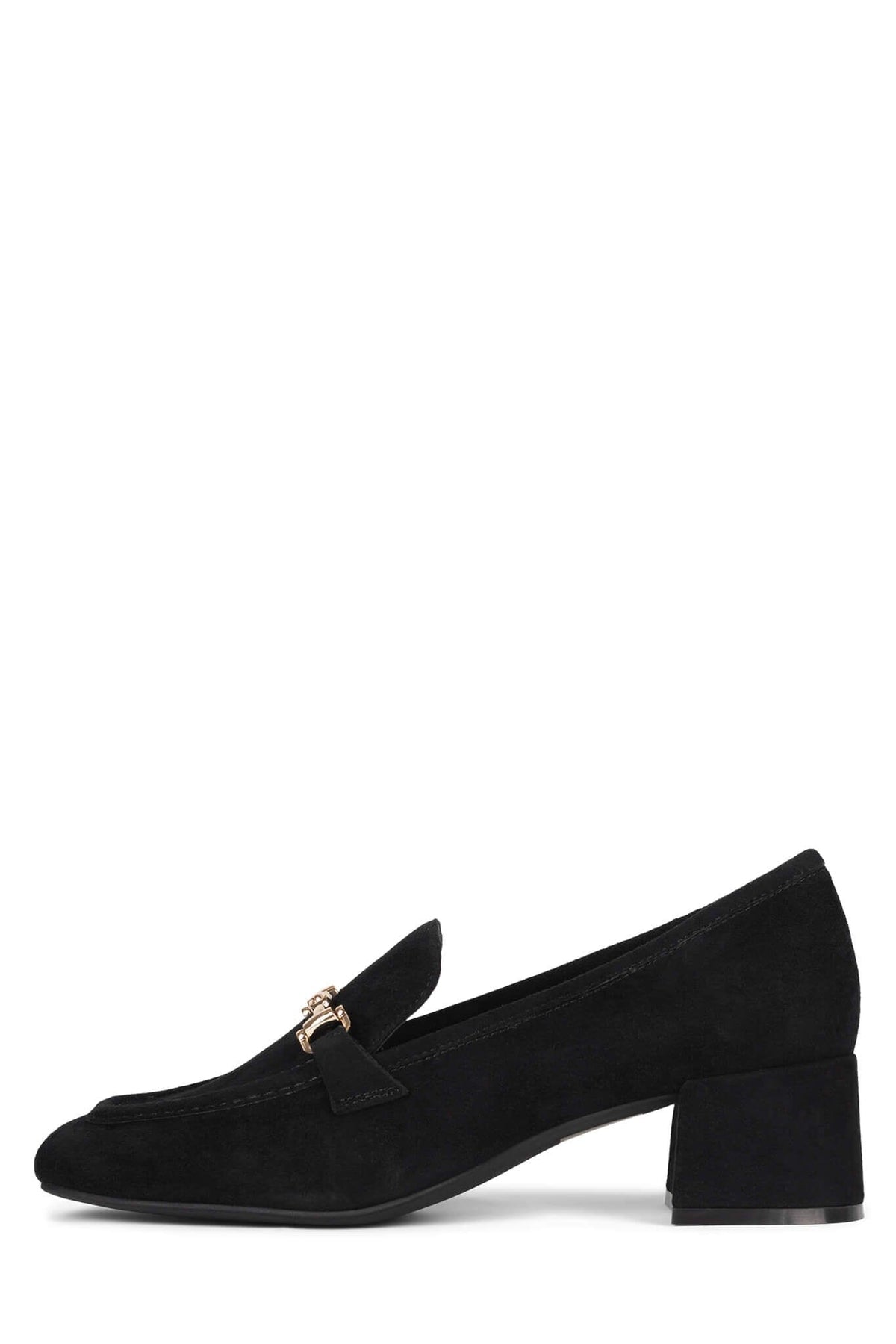 ARCHIVES Heeled Loafer ST Black Suede Gold 6 