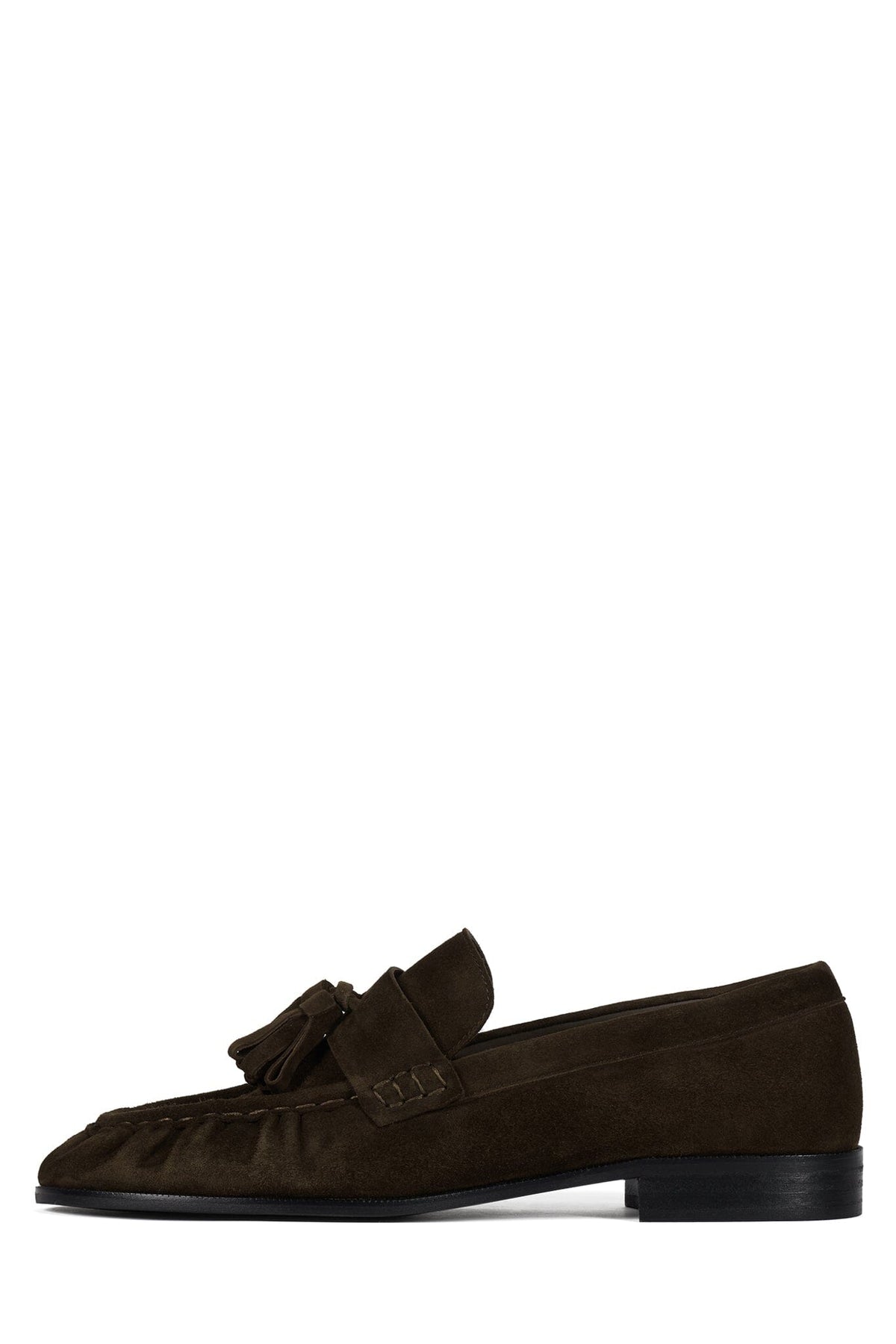 ARTICULATE Jeffrey Campbell Loafer with Tassel Detail Brown Suede