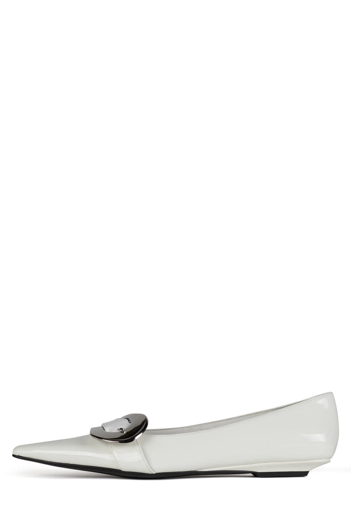 ASAMI Jeffrey Campbell Flat White Patent Silver