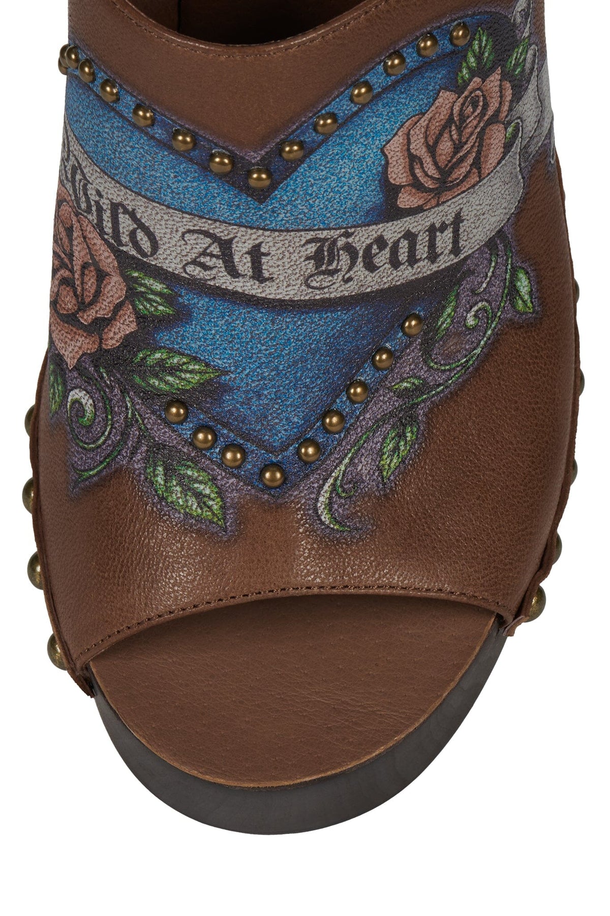 AUDACIOUS Heeled Sandal Brown Brush Wild Combo