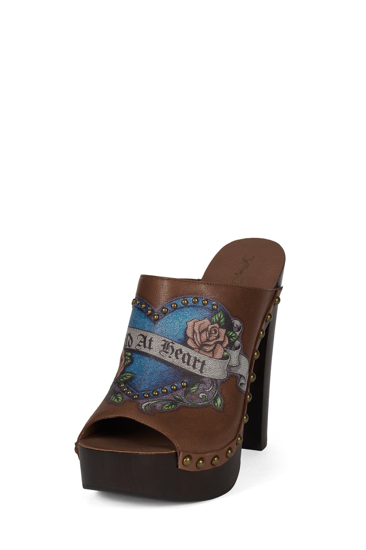 AUDACIOUS Heeled Sandal Brown Brush Wild Combo _hover