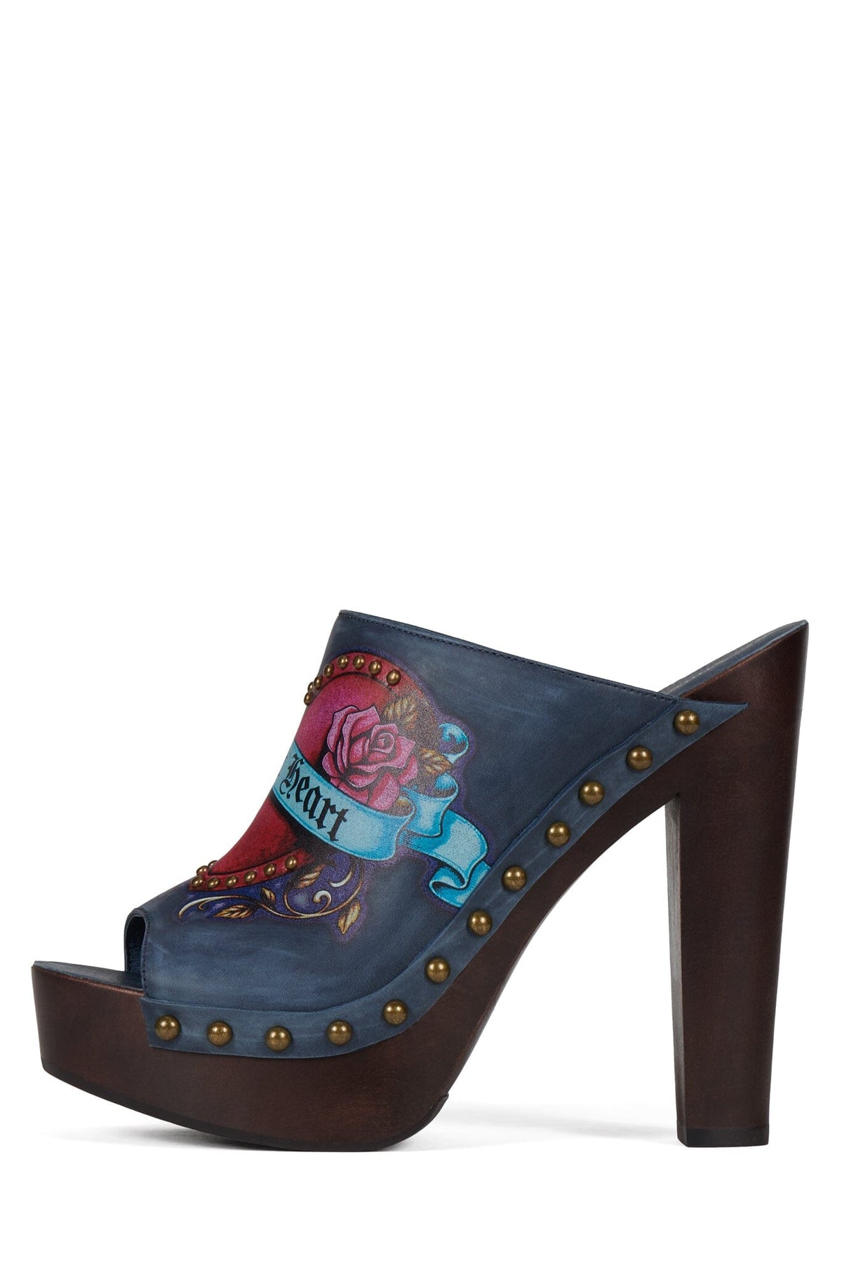 AUDACIOUS Heeled Sandal Blue Brush Wild Combo