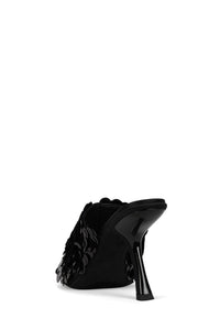 BAILAR-SEQ Jeffrey Campbell Heeled Sandal Black Satin Combo