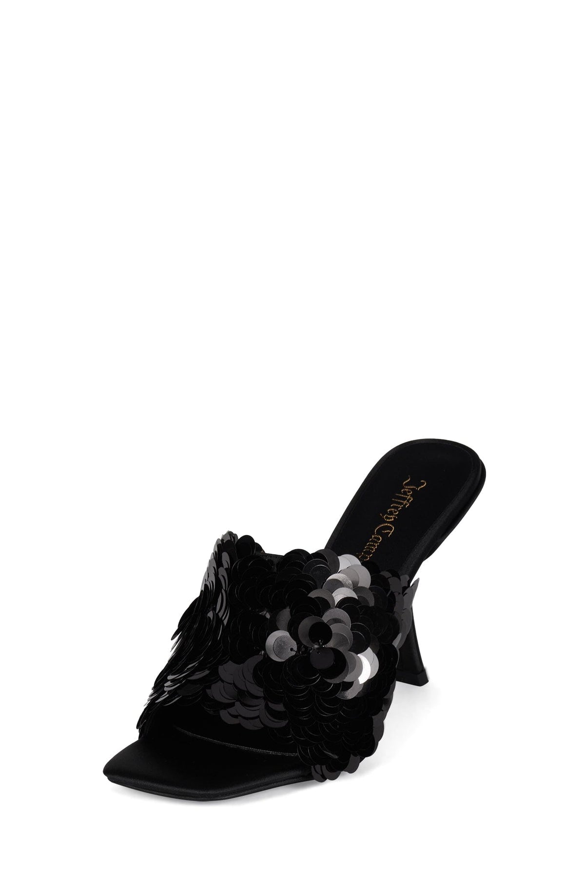 BAILAR-SEQ Jeffrey Campbell Heeled Sandal Black Satin Combo
_hover
