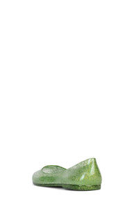 BALANCED Flat Jeffrey Campbell Jelly Flats Green Glitter