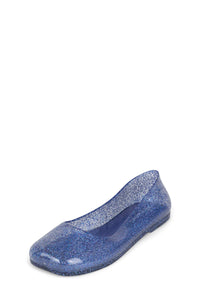 BALANCED Flat Jeffrey Campbell Jelly Flats Blue Glitter