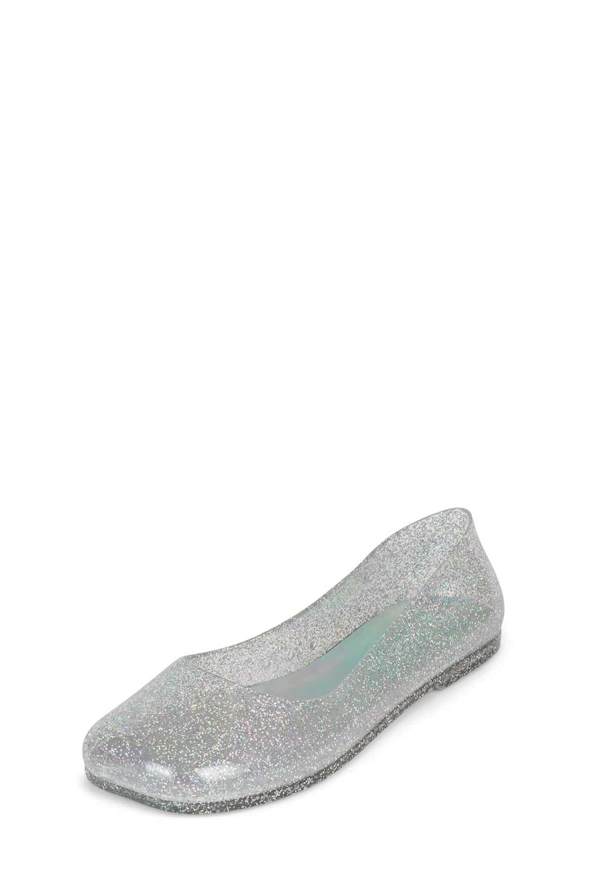 BALANCED Flat Jeffrey Campbell Jelly Flats Silver Glitter