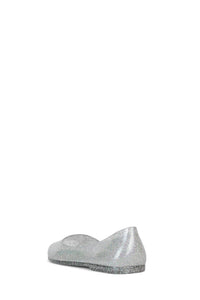 BALANCED Flat Jeffrey Campbell Jelly Flats Silver Glitter