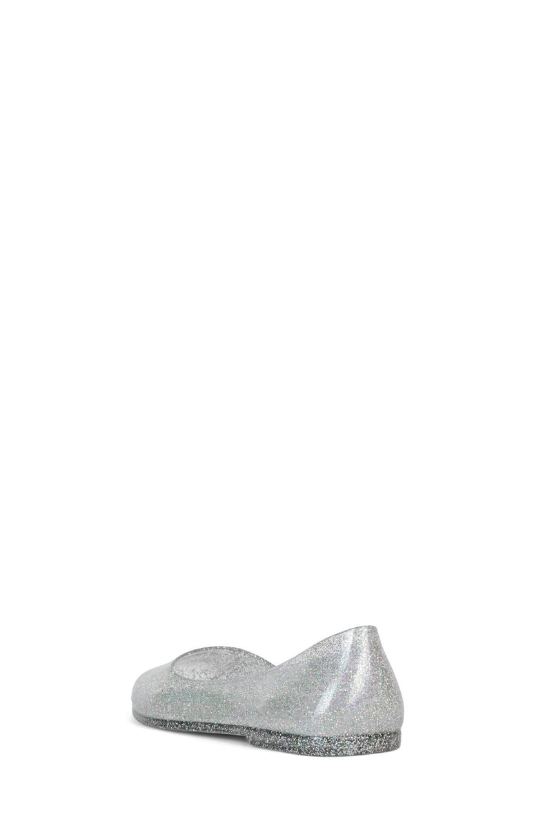 BALANCED Flat Jeffrey Campbell Jelly Flats Silver Glitter