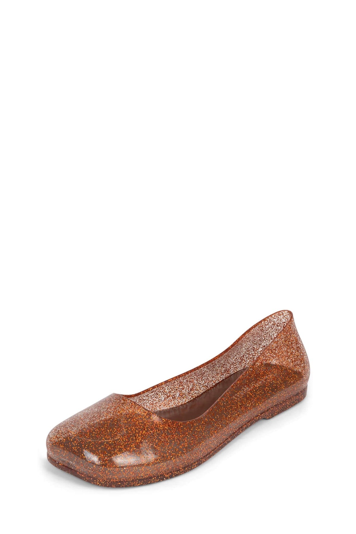 BALANCED Flat Jeffrey Campbell Jelly Flats Orange Glitter