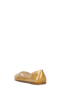 BALANCED Flat Jeffrey Campbell Jelly Flats Gold Glitter