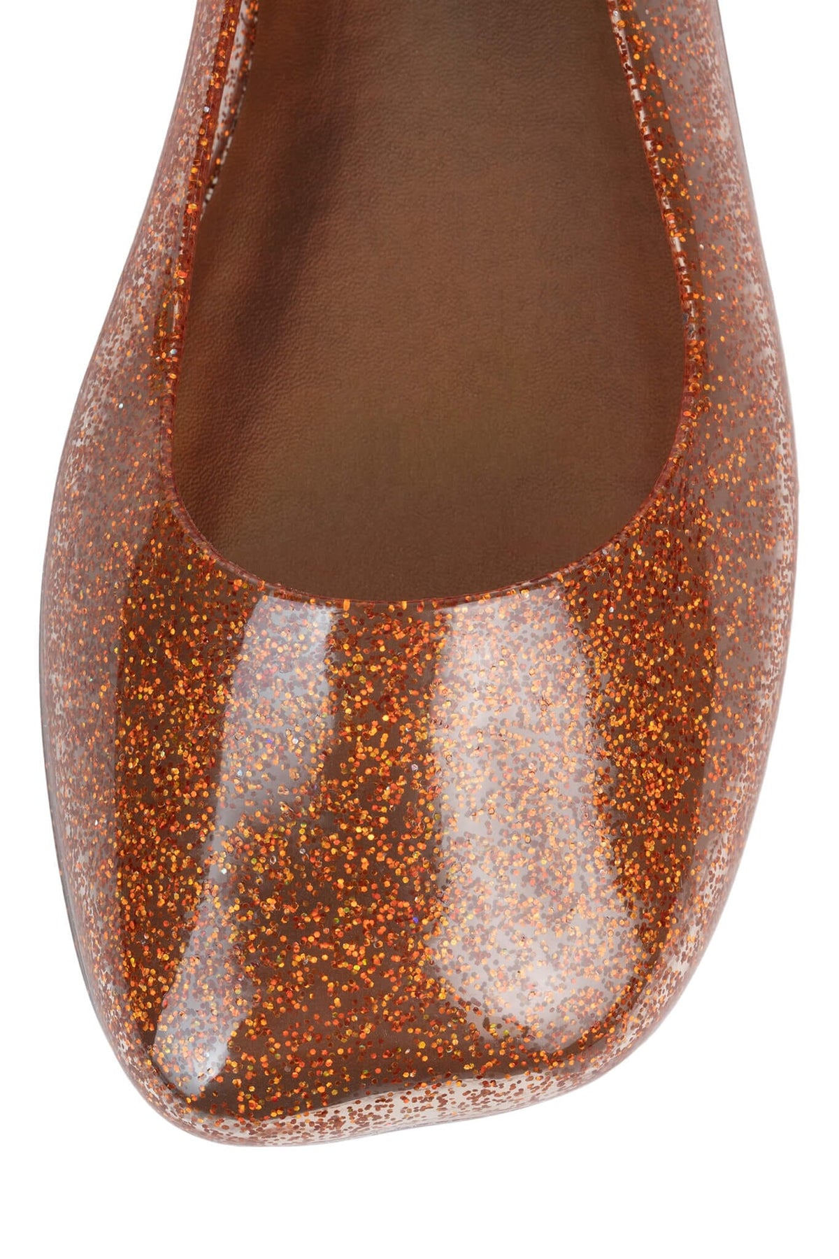 BALANCED Flat Jeffrey Campbell Jelly Flats Orange Glitter