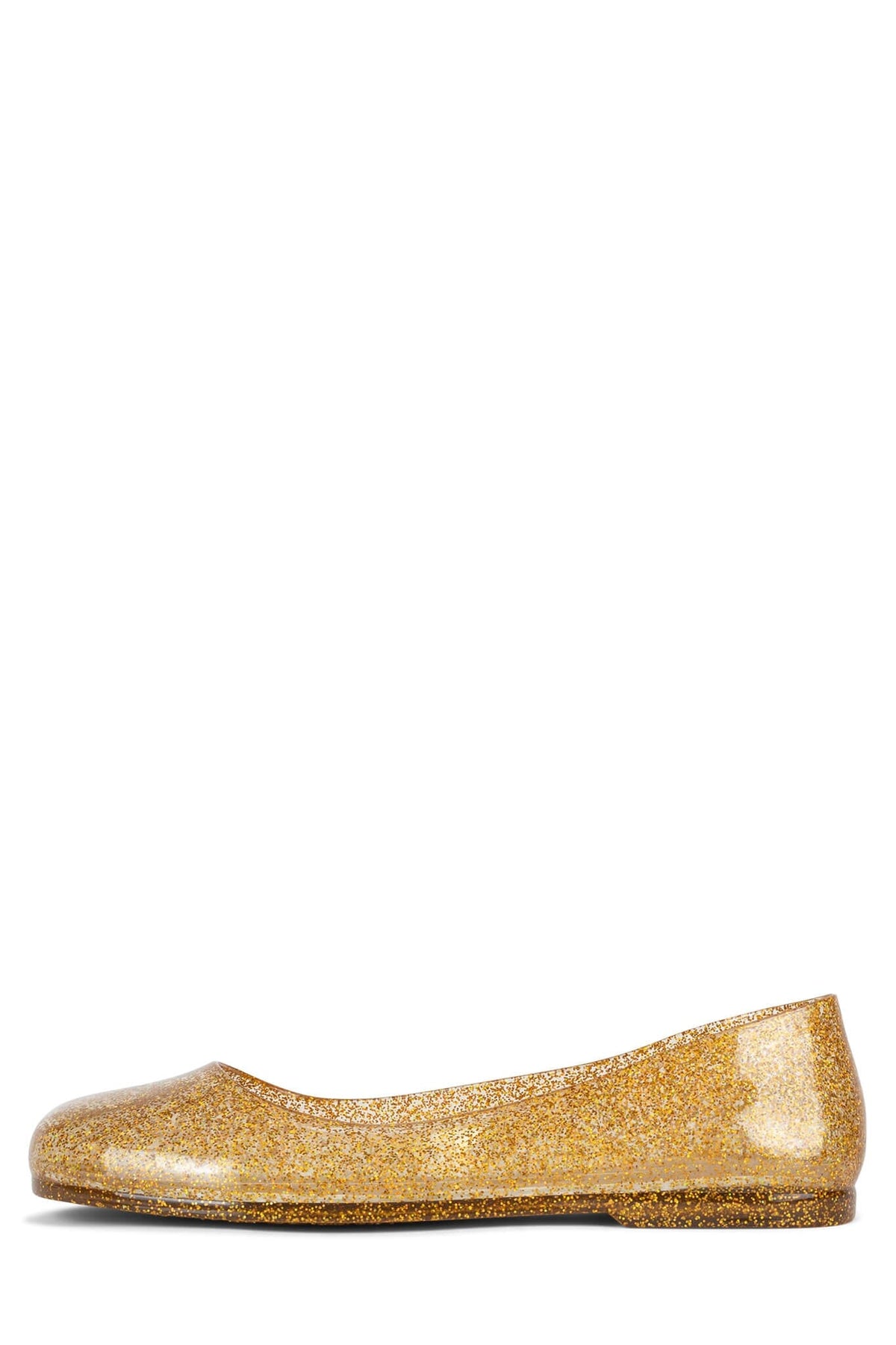 BALANCED Flat Jeffrey Campbell Jelly Flats Gold Glitter