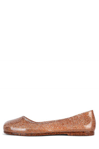 BALANCED Flat Jeffrey Campbell Jelly Flats Orange Glitter