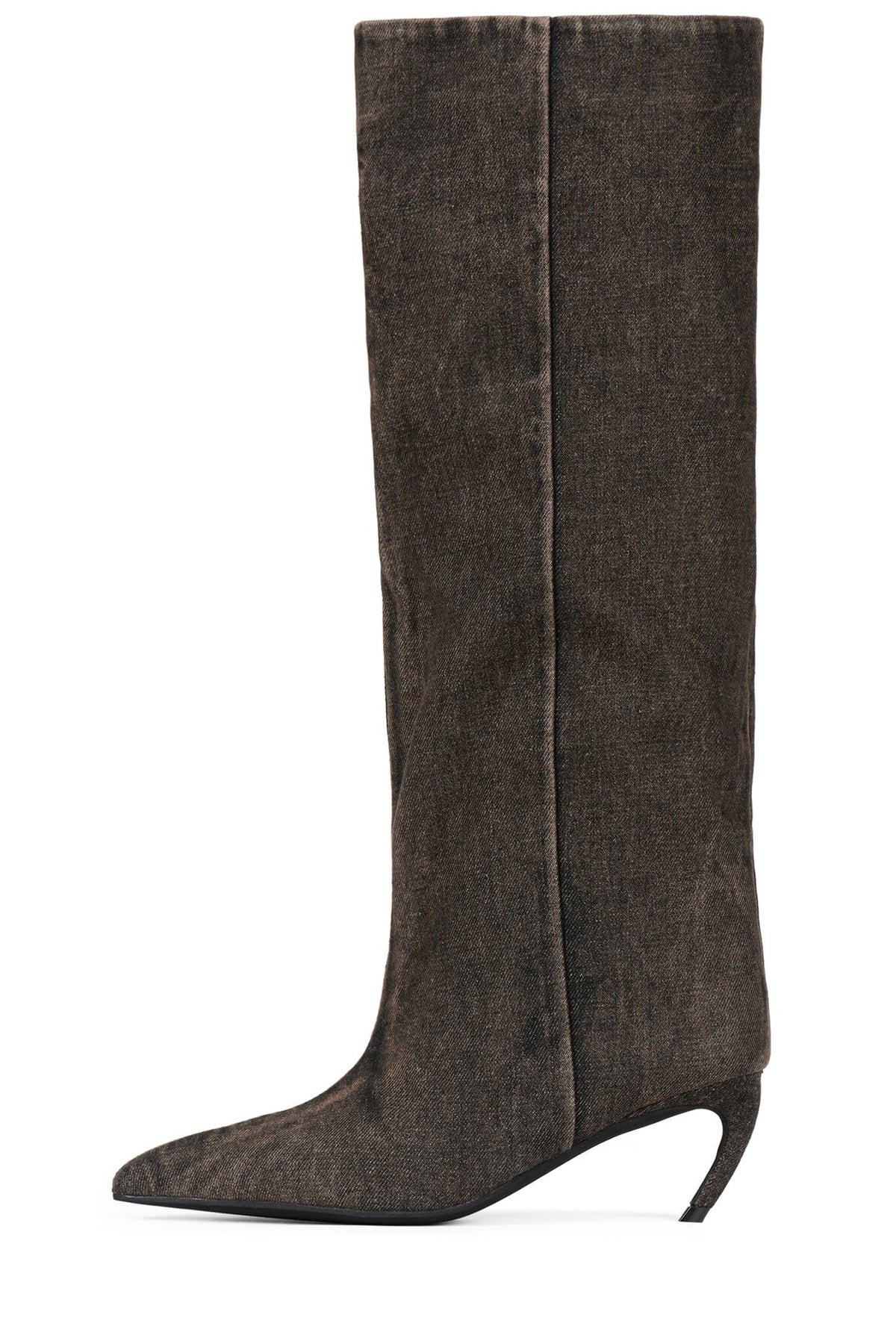 BANGA-DEN Knee-High Boot Brown Denim 