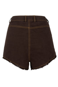 BANGER SHORTS Brown Washed Denim _hover