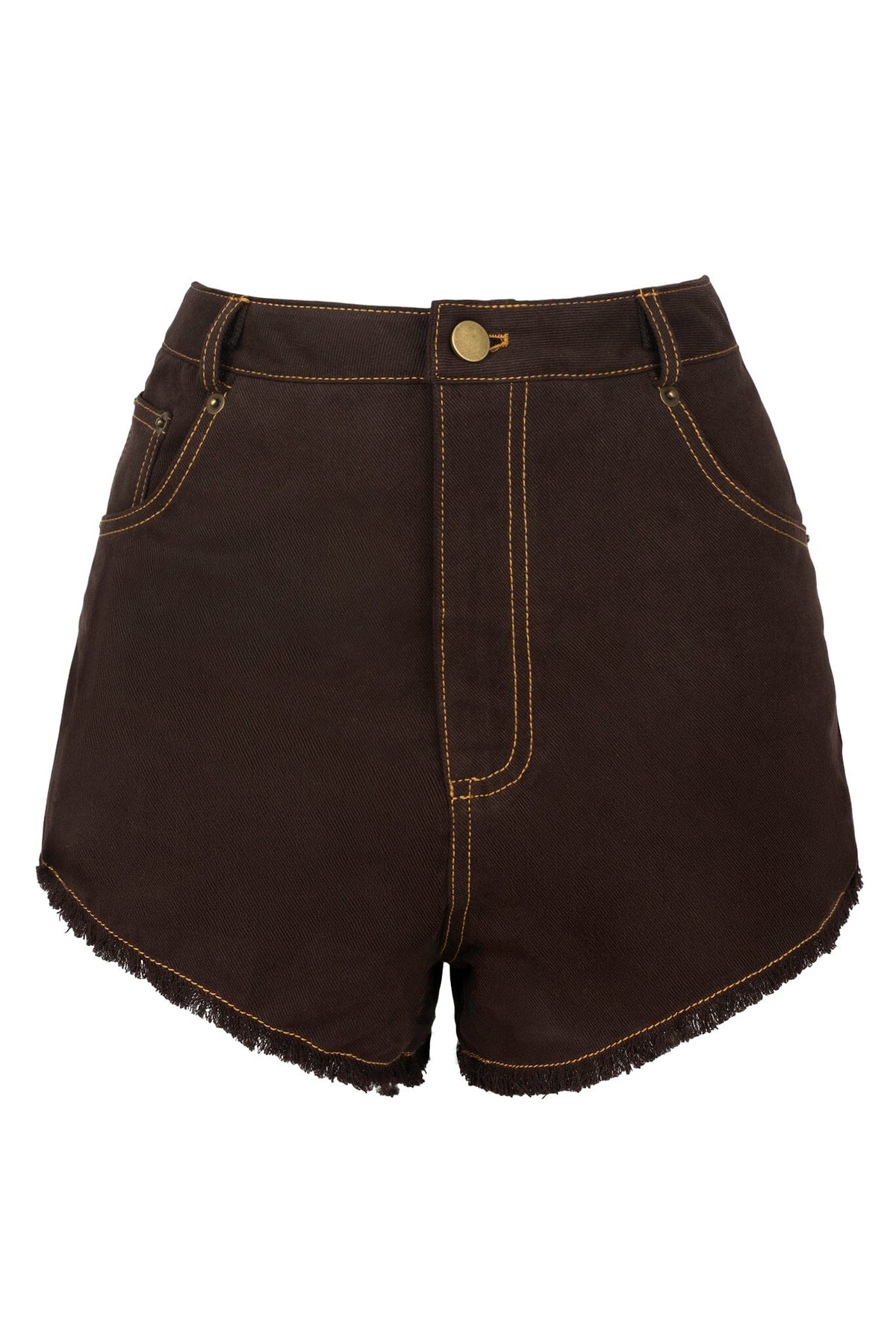 BANGER SHORTS Brown Washed Denim
